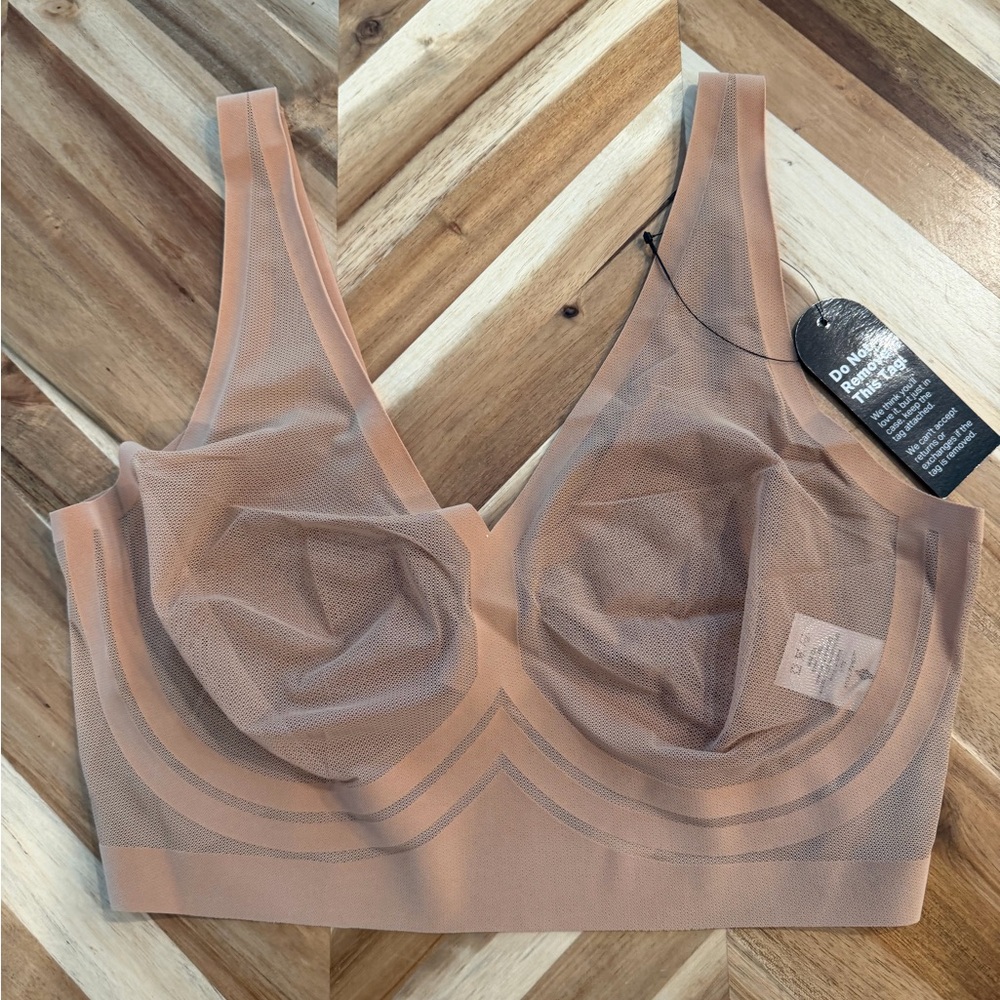 EBY Sheer Champagne Bralette NWT
